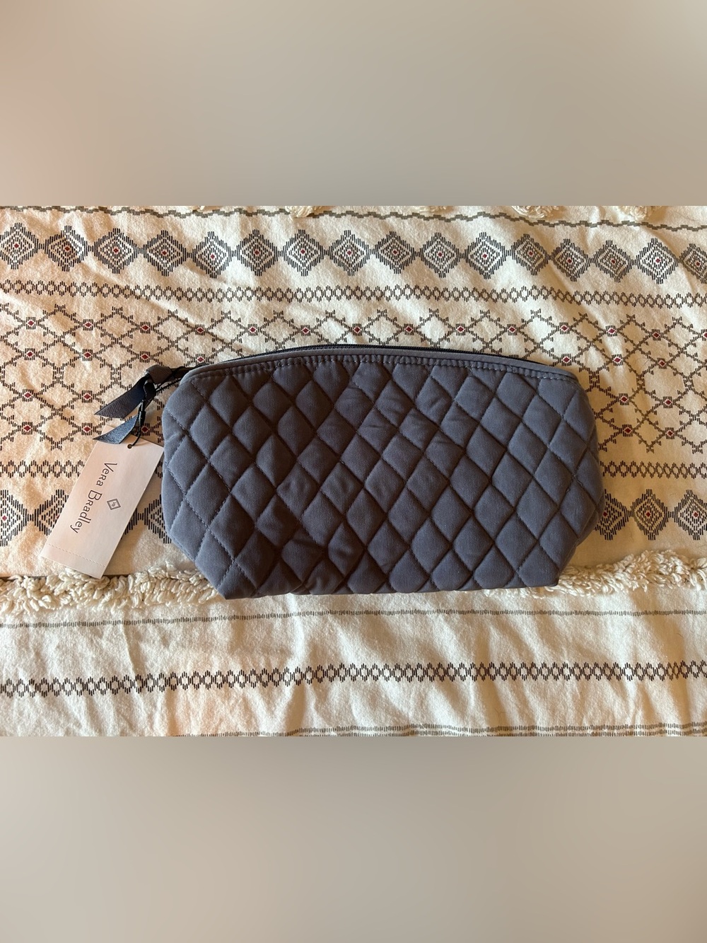 Vera Bradley | Quilted Gray Cosmetic Pouch